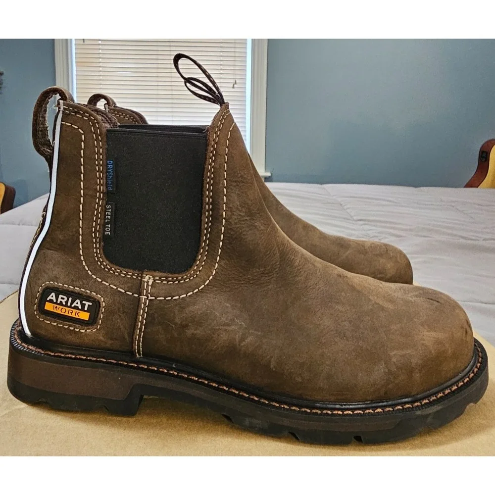 Ariat® (Men's 8.5 D) Groundbreaker™ Chelsea Steel-Toe Waterproof Work Boot